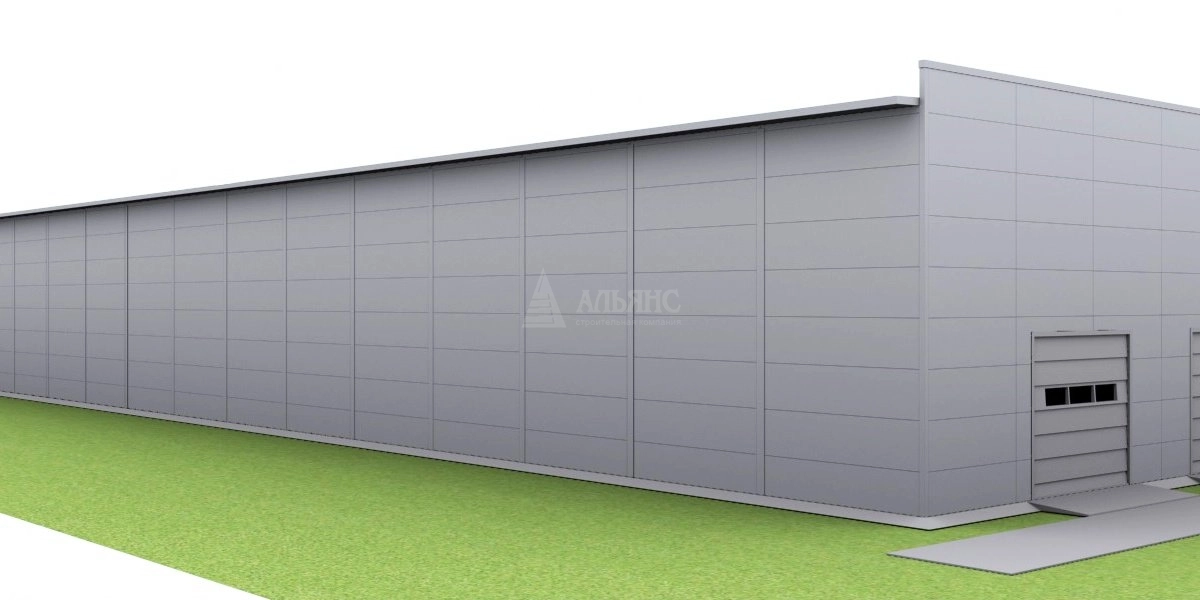 3D визуализация Производственное здание с АБК из сэндвич-панелей - фото 4