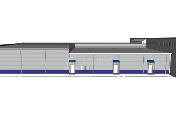 3D визуализация Ангар-склад из сэндвич-панелей - фото 9