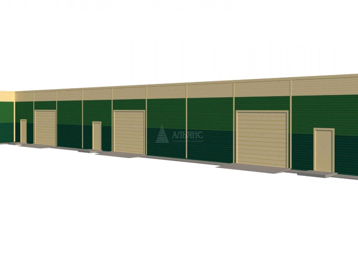 3D визуализация Проект грузового гаража из сэндвич-панелей - фото 1